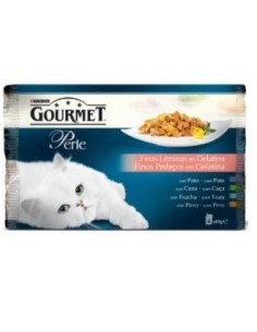 Gourmet Perle Laminas Gelatina  Variado 4X85Gr. de Purina Vet
