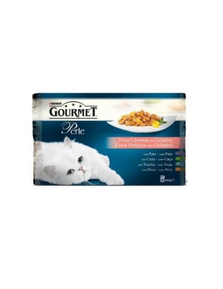 Gourmet Perle Laminas Gelatina  Variado 4X85Gr. de Purina Vet