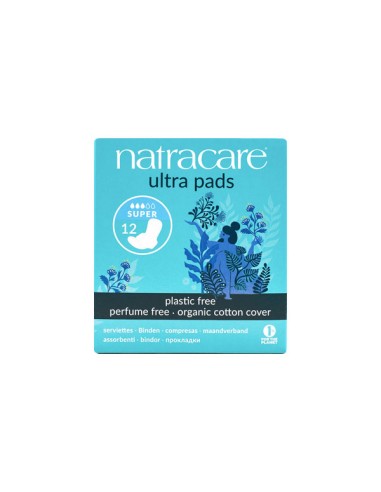 Compresas con alas super Natracare 12 unidades naturales
