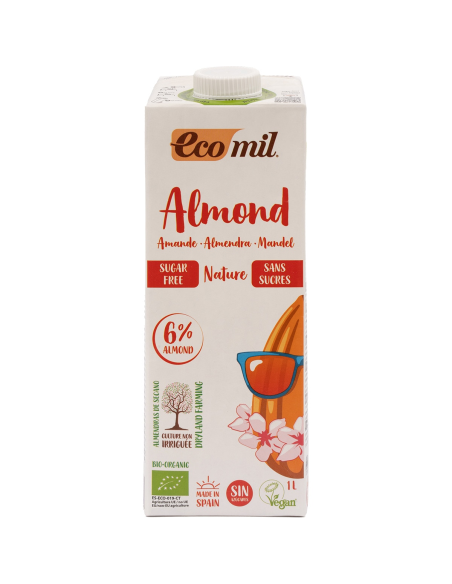 EcoMil Bebida de Almendra Nature (sin azucar) Tetrabrik 1 l