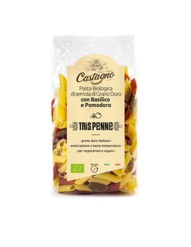 MACARRONES DE TRIGO TOMATE Y ALBAHACA 500 g de Castagno