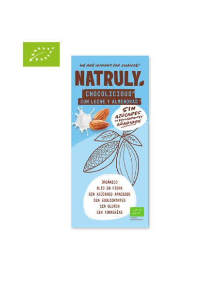 Chocolate Con Leche Con Almendra Bio 85 G de Natruly