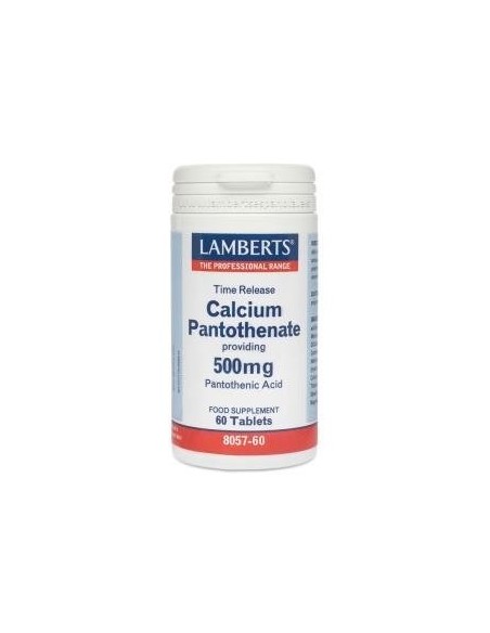 Pantotenato de Calcio 500 mg Lib. Sostenida 60 Tabs de Lamberts
