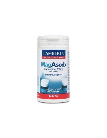 MagAsorbÂ® (Magnesio 150 mg como citrato) 60 Tabs de Lamberts