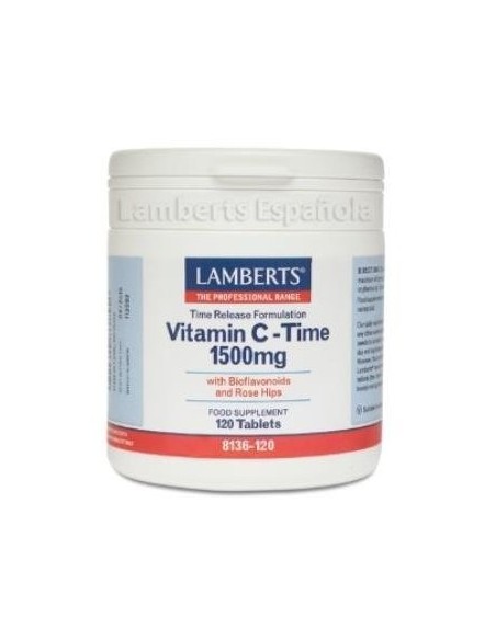 Vitamina C 1500 mg + Bioflavonoides Time Release 120 Tabs de Lamberts