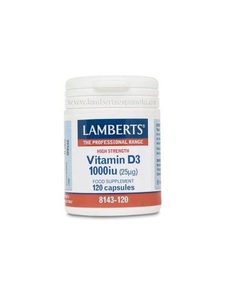 Vitamina D3 1000 UI (25 Âµg) 120 Caps de Lamberts