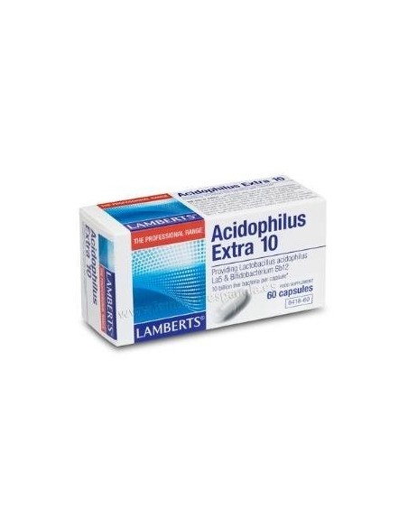 Acidophilus Extra 10 (10000 millones por cÃ¡psula) 60 Caps de Lamberts