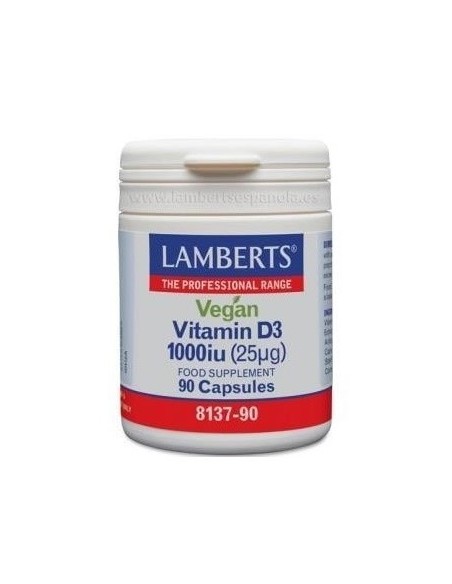 Vitamina D3 Vegana 1000 UI (25 Âµg) 90 de Lamberts