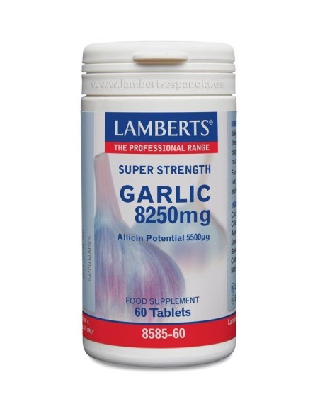 Ajo 8250 mg (Potencial de Alicina 5500 Âµg) 60 Tabs de Lamberts