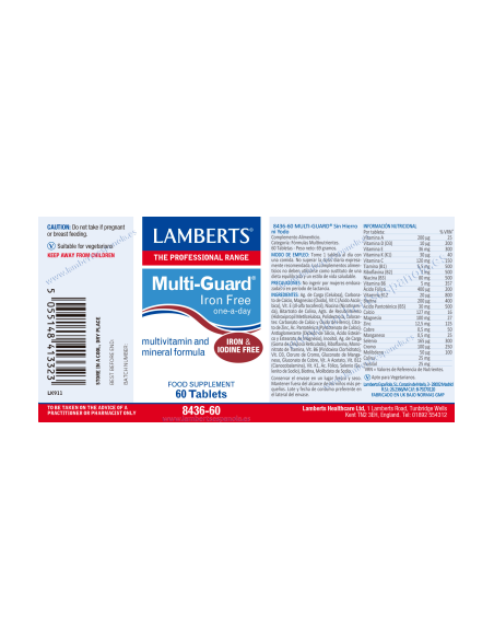 Multi-GuardÂ® Iron Free (Sin hierro ni Yodo) 60 Tabs de Lamberts