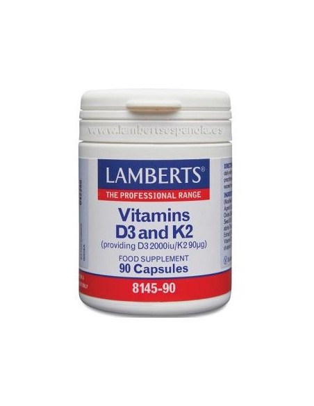 Vitamina D3 (2000 UI) + K2 (como MK-7) (90 Âµg) 90 de Lamberts
