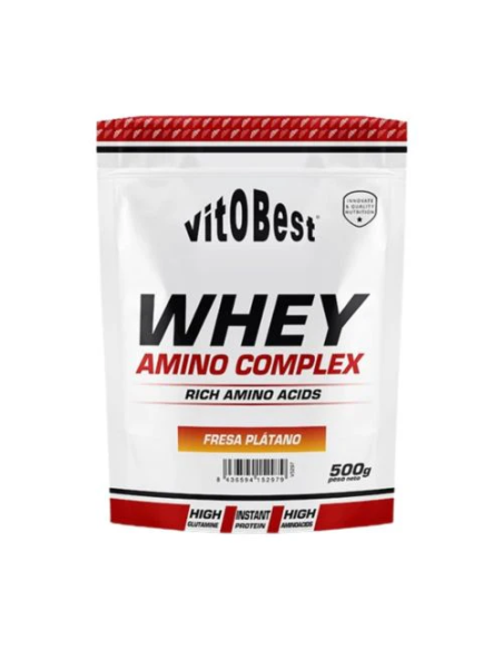 Whey Amino 500 Gr Fresa Platano de Vit.O.Best