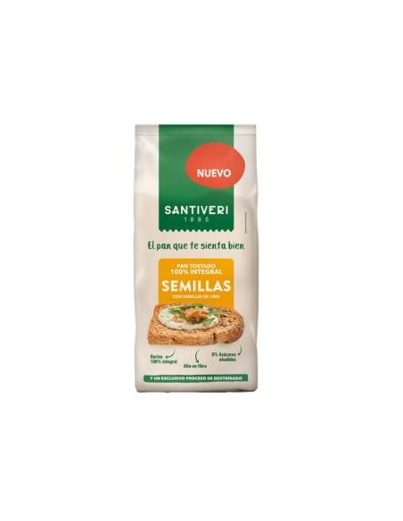 Pan Tostado 100% Integral Semillas 200 Gr de Santiveri