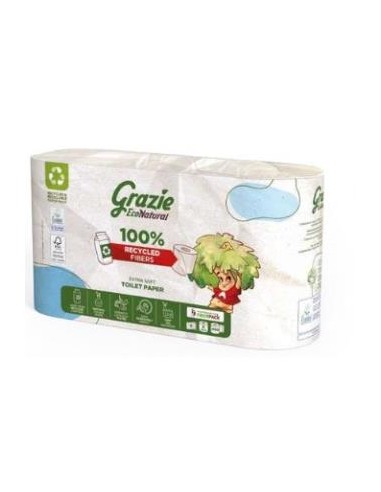 Papel Higienico Doble Capa 6 Rollos Bio de Grazie Natural