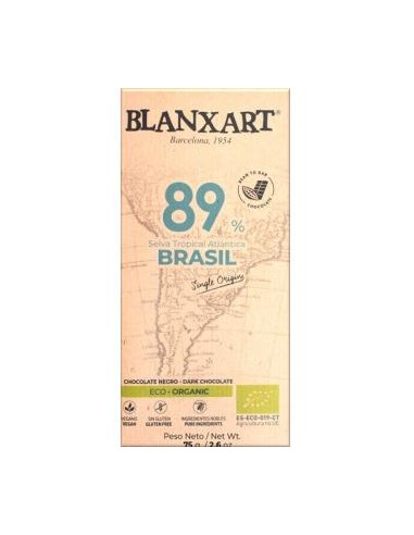 Chocolate Negro 89% Brasil 75 Gr Eco de Blanxart