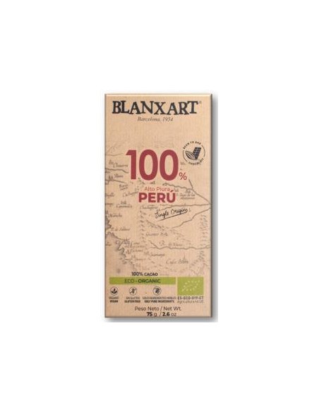 Chocolate Negro 100% Peru 75 Gr Eco de Blanxart