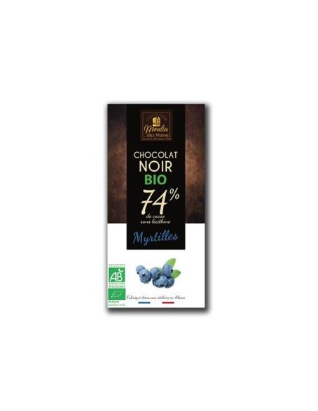 Chocolate Negro 74% Arandano Negro Azul 100 Gr Bio de Moulin Des Moines