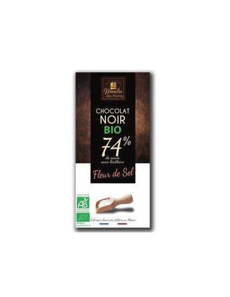 Chocolate Negro 74% Flor De Sal 100 Gr Bio de Moulin Des Moines