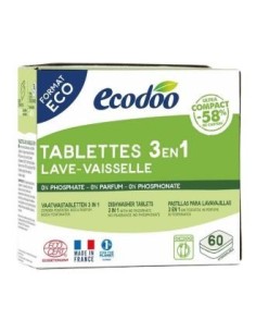 Lavavajillas Maquina Tabletas 3 En 1  60 Pastillax12 Gr de Ecodoo