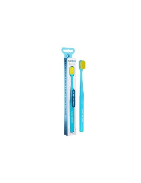 Cepillo Dental Super Soft Silk 12.000 Azul/Amarillo de Nordics Oral Care