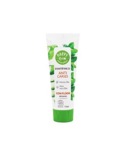 Dentifrico Anti Caries  Menta Aloe Con Fluor 75 Ml de Happy Bio