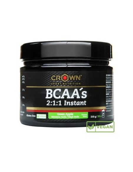 Bcaas Instant Manzana Verde 210 G (30 Porciones) de Crown Sport Nutrition