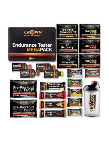 Pack Endurance Tester 3.0 Con Shaker 500Ml Variado de Crown Sport Nutrition