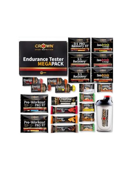 Pack Endurance Tester 3.0 Con Shaker 500Ml Variado de Crown Sport Nutrition