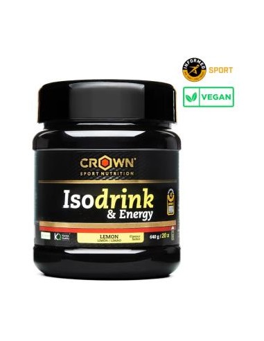 Isodrink & Energy  Limon 640 G / 20 Tomas 400 Ml de Crown Sport Nutrition