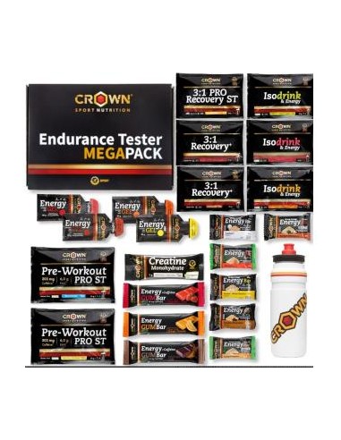 Pack Endurance Tester 3.0 Con Bidon 750Ml Variado de Crown Sport Nutrition