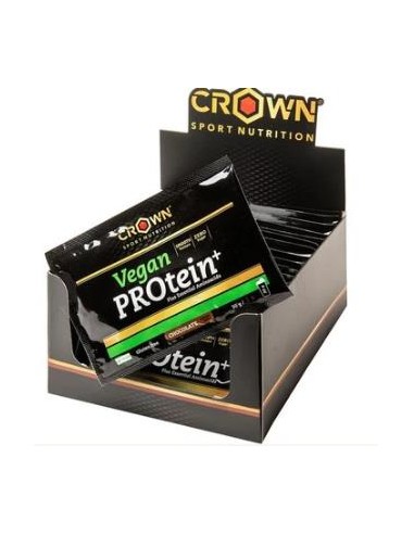 Vegan Protein+ Monodosis Choc 12 X 30 G de Crown Sport Nutrition