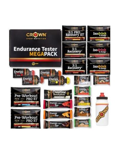 Pack Endurance Tester 3.0 Con Bidon 550Ml Variado de Crown Sport Nutrition