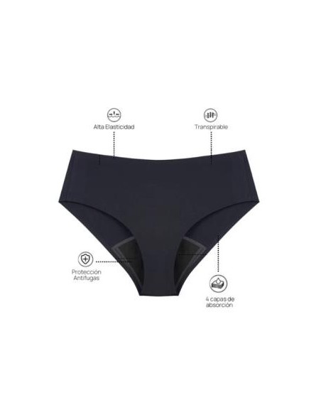 Braguita Menstrual Sin Costuras- Negro- Xs de Myalma