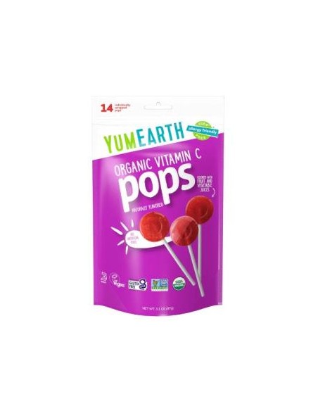 Piruletas Organicas Con Vitamina C Sabor Frutas 14 Uds de Yum Earth
