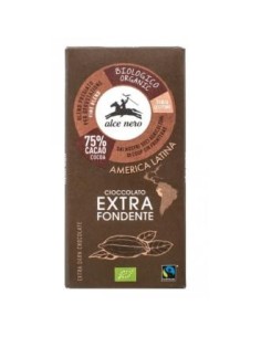 Chocolate Oscuro 75% Cacao Tableta 100Gr Bio de Alce Nero