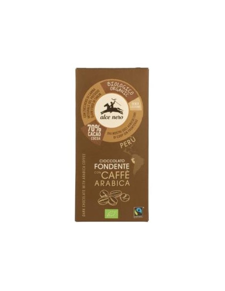 Chocolate Negro Con Cafe Arabica Tableta 50Gr Bio de Alce Nero