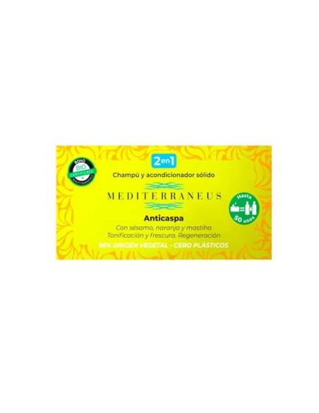 Mediterraneus Champu-Acondicionador Solido Anticaspa 55 Gr. de Mundonatural