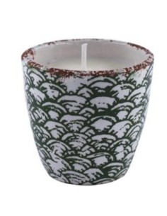 Vela Tiesto Escama Verde Squap58 Citronela 11X10Cm de Cerabella