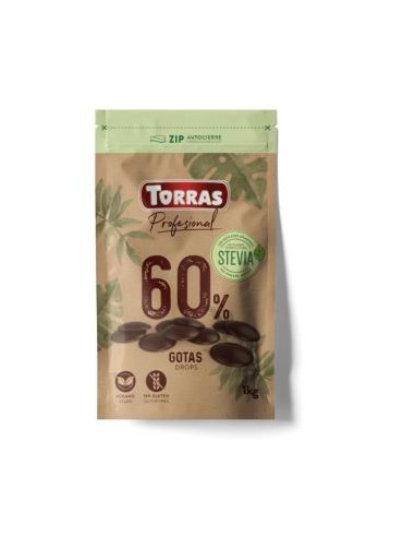 Gota Chocolate 60% Cacao Stevia 1Kg de Torras