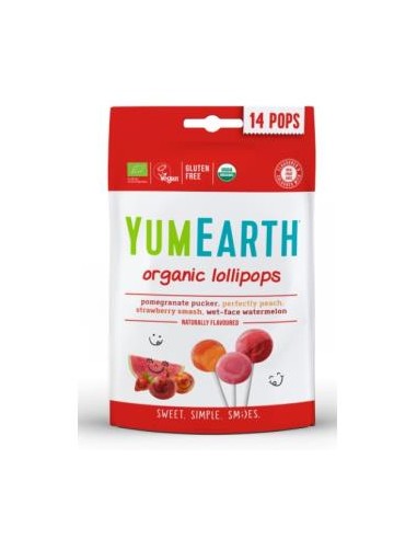 Piruletas Organicas Sabor Frutas 14Ud. de Yum Earth