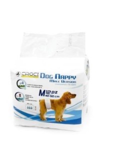 Dog Nappy Pañal Para Perro Macho M (40-50Cm) 12Uds de Nayeco Vet