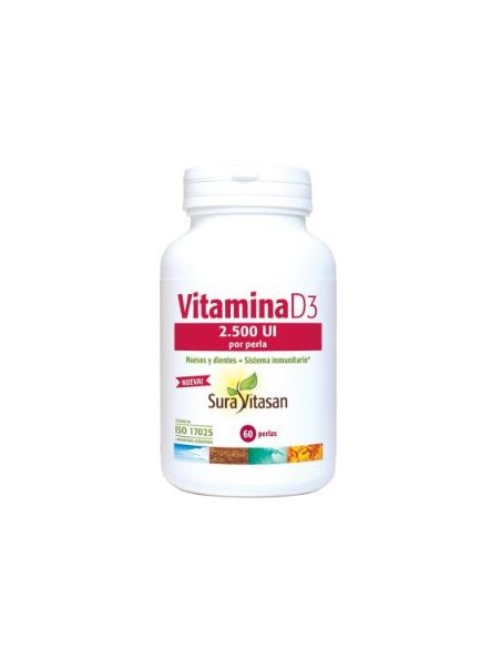 Vitamina D3 2.500Ui 60Perlas. de Sura Vitasan