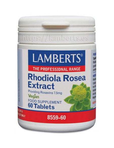 Rhodiola Rosea 250 mg 60 cápsulas Lamberts  Energía natural