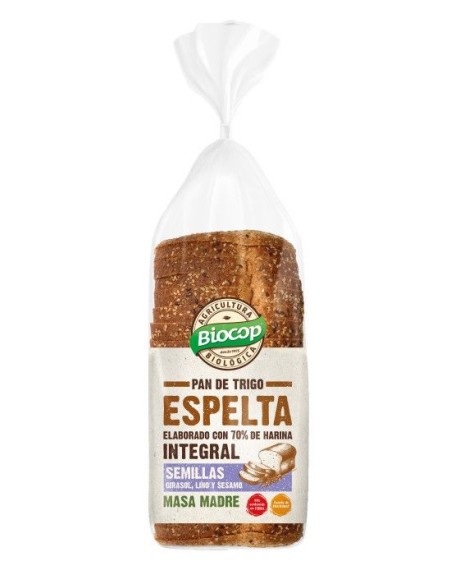 Pan de Molde de  Trigo Espelta Integral Con Semillas De Girasol, Lino y Sésamo