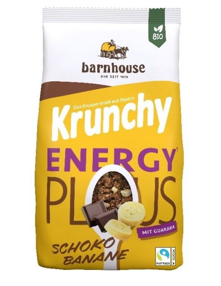 Muesli Krunchy Energy Plus de Chocolate, Plátano y Guaraná Bio