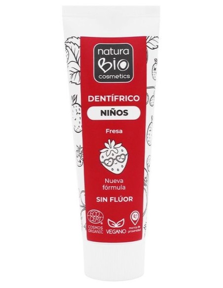 Dentifrico Niños Fresa 75 Ml de Naturabio Cosmetics