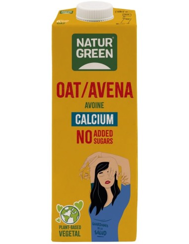 Bebida de Avena sin azucares añadidos Calcio  1 L de Naturgreen