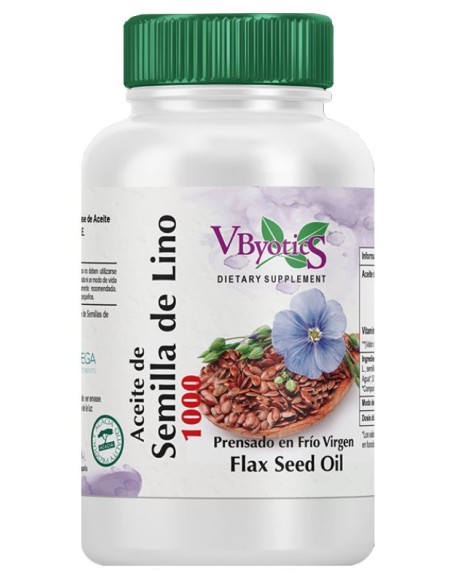 Aceite de Semilla de Lino NUEVO 120 Perlas de Vbyotics