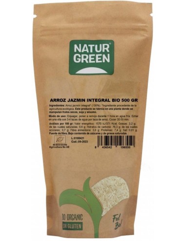 Arroz Jazmin Integral Bio 500 Gramos de Naturgreen