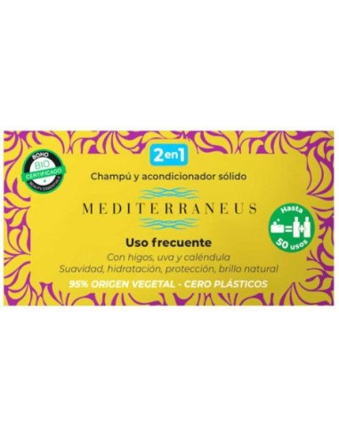 Mediterraneus Champu-Acondicionador Solido  Uso Frecuente 55 de Mundonatural